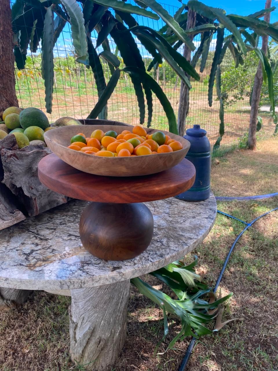 Boleira Ipê e Cabreúva + Fruteira de Madeira Pequi + Frete Grátis Brasil